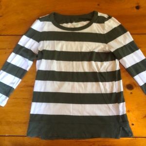 Green and white striped shirt!